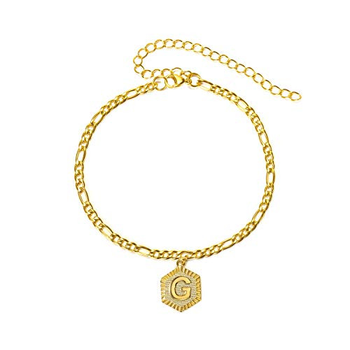 Initial Anklet Gold Ankle Bracelets for Women Figaro Chain Anklets Adjustable Letter Alphabet Foot Chain Anklet Cute Anklets for Teen Girls Summer Bea Initial Anklet Gold Ankle Bracelets for Women Figaro Chain Anklets Adjustable Letter Alphabet Foot Chain Anklet Cute Anklets for Teen Girls Summer Bea