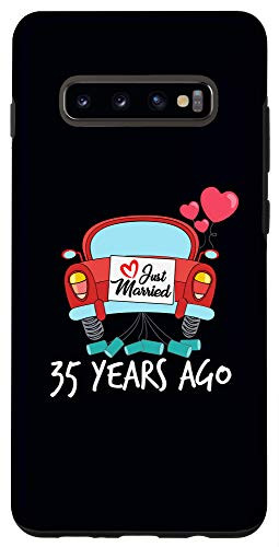 Galaxy S10- Just Married 35 Years Ago 35 Wedding Anniversary Gift Phone Case