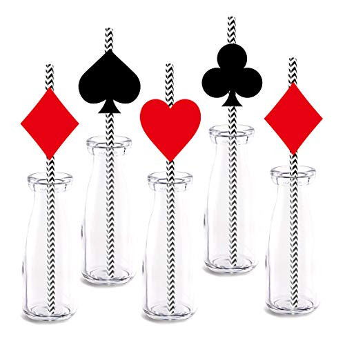 Casino Las Vegas Party Straw Decor  24-Pack Poker Party Supply Decorations  Paper Decorative Straws Casino Las Vegas Party Straw Decor  24-Pack Poker Party Supply Decorations  Paper Decorative Straws