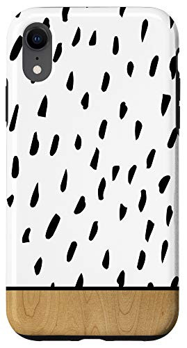 iPhone XR Wood Dotted Dashed Lines Geometric Pattern Minimalist Case