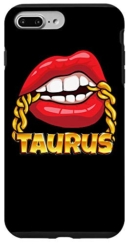 iPhone 7 Plus-8 Plus Juicy Lips Gold Chain Taurus Zodiac Sign Case