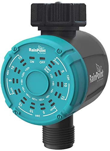 RAINPOINT Sprinkler Timer  1-Outlet Hose Timer Water Timer  Automatic ON Off Irrigation Timer and One Key Irrigation Controller  Water Sprinklers for