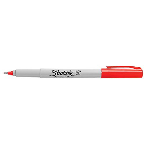 Sharpie Permanent Marker, Ultra Fine Point, Red Ink, Each