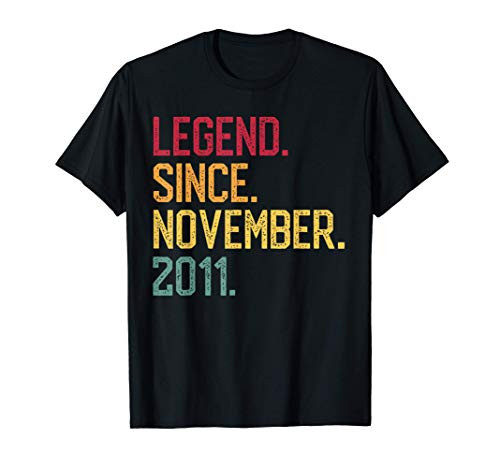 Legend Since November 2011 9th Birthday Gift 9 Years Old T-Shirt