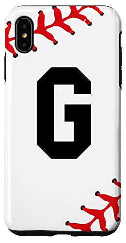 iPhone XS Max Baseball Letter G Initial Gift Ball Player Gift for Guys Case