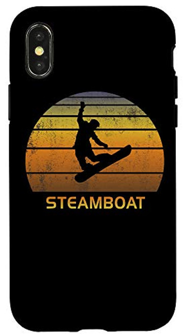 iPhone X-XS Retro Steam Boat Colorado Snowboard Fan Snowboarding Gift Case