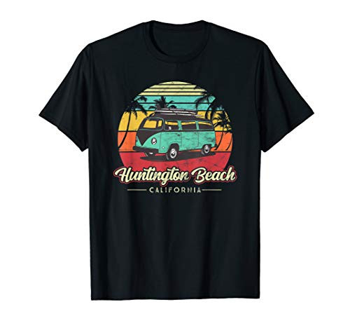 California Huntington Beach Vintage Van - Surf T-Shirt