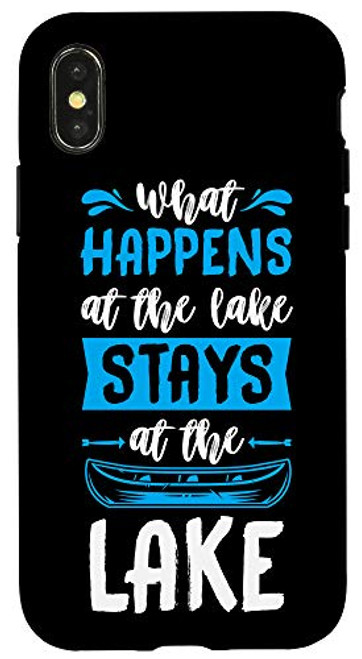 iPhone X-XS What Happens At the Lake Stays At the Lake Paddle Boat Gift Case