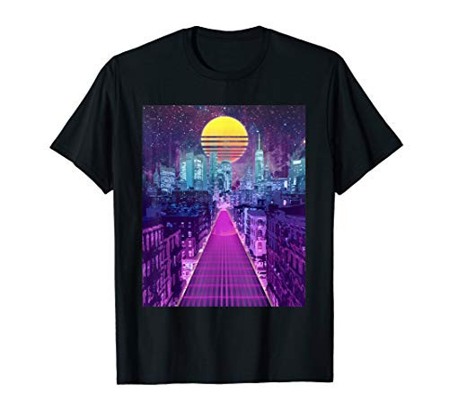 Digital Cityscape Retro Vaporwave Aesthetic Skyline Art T-Shirt Digital Cityscape Retro Vaporwave Aesthetic Skyline Art T-Shirt