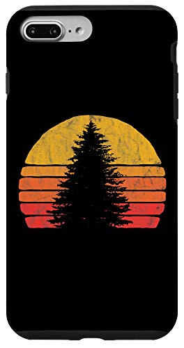 iPhone 7 Plus-8 Plus Solitary Pine Tree Sun - Vintage Retro Outdoor Graphic Case