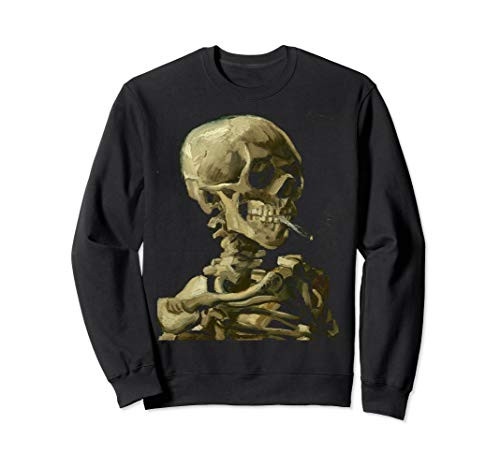 Vincent Van Gogh Skull With Cigarette Skeleton anti-smoking Sweatshirt