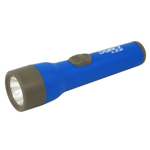 Dorcy 25-Lumen 2AA LED Deluxe Flashlight with 10-Hour Run Time and 50-Meter Beam Distance, Assorted Colors (41-2461)