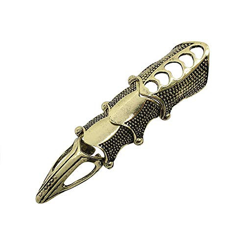 CSIYANJRY99 Mens Knuckle Joint Full Finger Double Ring Punk Rock Eagle Claw Armor Activity Ring Gothic Halloween Cosplay Jewelry for Women Girls -Bro