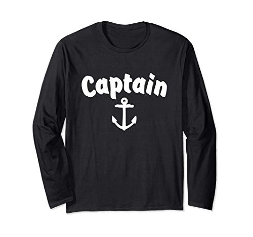 Captain Anchor -White- Boat and Sail Long Sleeve T-Shirt