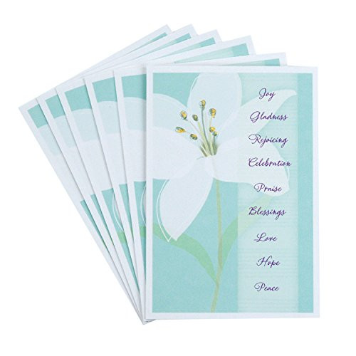 DaySpring Religious Easter Greeting Card Assortment (6 Cards and 6 Envelopes, Easter Lily)