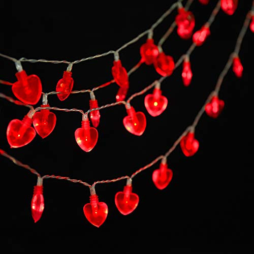 Heart Shaped String Lights Bedroom Lights Decorations 13FT 40LED Battery Operated Fairy Lights Valentines Day String Light with Remote for Mothers a