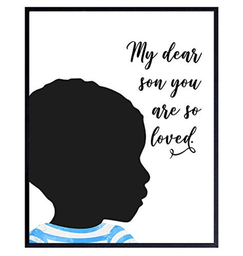 African American Boys Room Decor - Black Boys Bedroom Decor - Wall Art for Little Boys Toddler Boys Baby Boys Bedroom Kids Room - Son Gifts -Cute A African American Boys Room Decor - Black Boys Bedroom Decor - Wall Art for Little Boys Toddler Boys Baby Boys Bedroom Kids Room - Son Gifts -Cute A