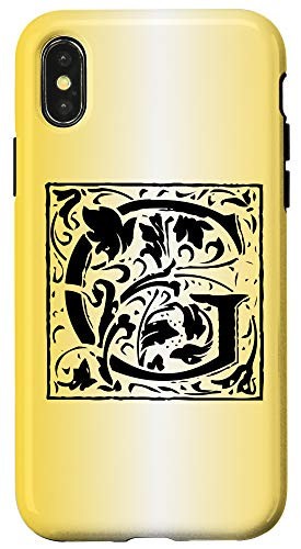 iPhone X-XS Letter G Initial Monogram Personalized Name Gifts Floral Case