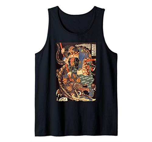 Japanese Art Woodblock Miyamoto Musashi Samurai Giant Nue Tank Top Japanese Art Woodblock Miyamoto Musashi Samurai Giant Nue Tank Top