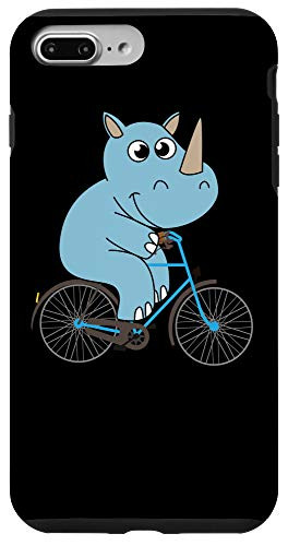 iPhone 7 Plus-8 Plus Cool Rhinoceros Riding A Bike - Funny Wild Animal Biker Gift Case