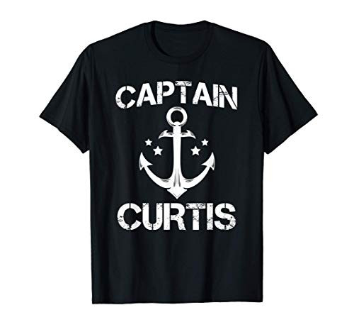 CAPTAIN CURTIS Funny Birthday Personalized Name Boat Gift T-Shirt