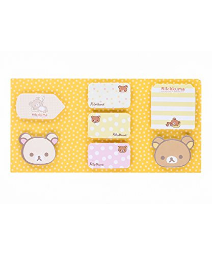 Rilakkuma by San-X - Rilakkuma Folded Sticky Note Post It Label Set with Korilakkuma Authentic Licensed Product