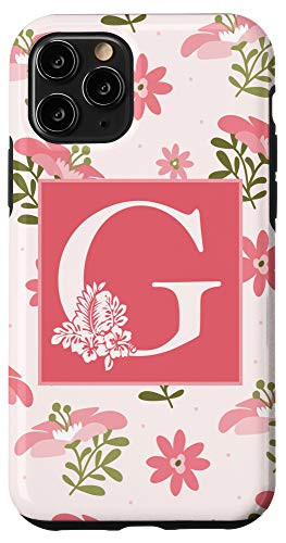 iPhone 11 Pro Floral Alphabet Letter Gift - First Name with G Flower Case
