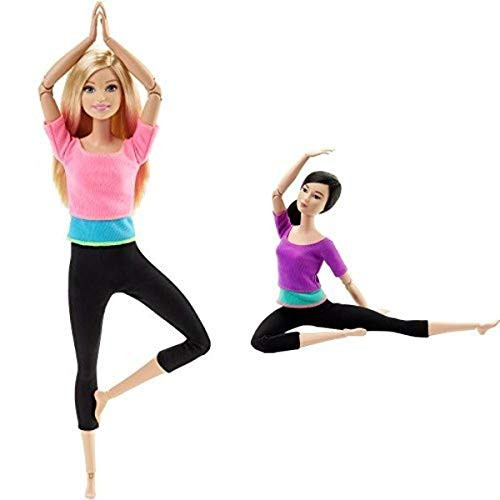 Barbie Made to Move Barbie Doll Pink Top and Made to Move Barbie Doll Purple Top Barbie Made to Move Barbie Doll Pink Top and Made to Move Barbie Doll Purple Top