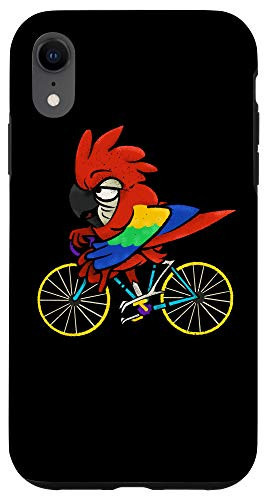 iPhone XR Parrot Riding A Bike - Funny Bird Owner and Bicycle Rider Gift Case