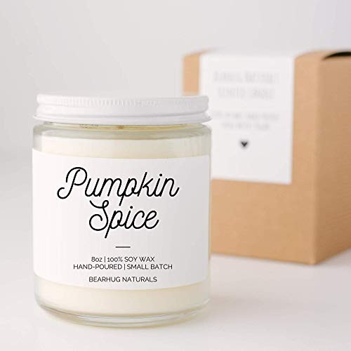 Pumpkin Spice Scented Candle  8oz  100 Soy Wax  Fall Candle