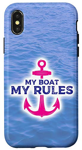 iPhone X-XS My Boat My Rules  Funny Boat Pontoon Sailor Anchor Humor Case