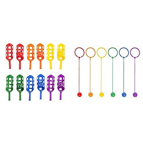 Champion Sports Scoop Ball Set Classic Outdoor Lawn Party and Kids Game in 6 Assorted Colors Swing Ball Set  Pack of 6  Assorted Colors
