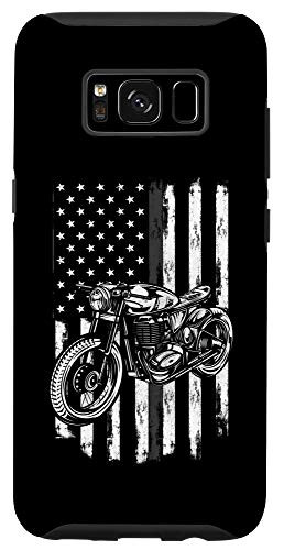 Galaxy S8 Vintage Retro Motorcycle USA Flag Funny Motorcycle Engines Case