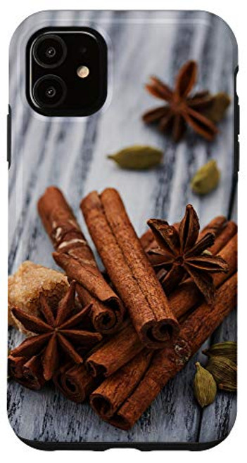 iPhone 11 Unique Spice Mix Cinnamon Sticks Anise Stars Grey Woodgrain Case