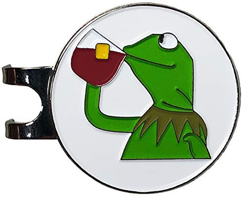 Balanced Co- Kermit Meme Golf Hat Clip with Enamel Magnetic Ball Marker