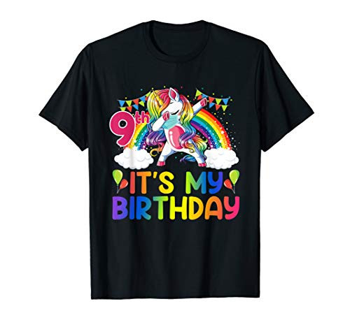 Its My 9th Birthday Unicorn 9 Year Old Gifts Girls T-Shirt Its My 9th Birthday Unicorn 9 Year Old Gifts Girls T-Shirt