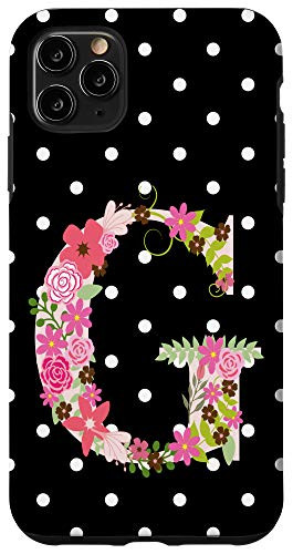 iPhone 11 Pro Max FLORAL ALPHABETS Monogram Letter G Colorful Roses and Flowers Case
