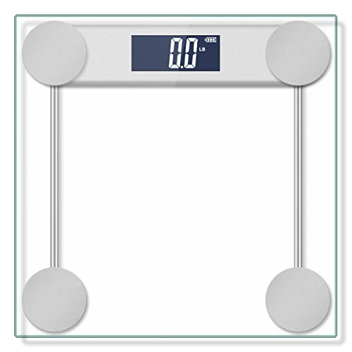 400lb - 180kg Digital Body Weight Bathroom Scale with Step-On Technology and Tempered Right Angle Glass Balance Platform