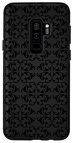 Galaxy S9- Black Damask Classic Retro Antique Victorian Ornament Gift Case