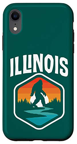 iPhone XR Illinois Vintage Bigfoot Outdoor and State Pride Nature Case