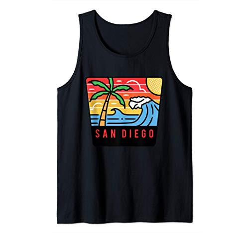 Retro Travel Surf San Diego Cool Vintage Surf Van Gift Tank Top