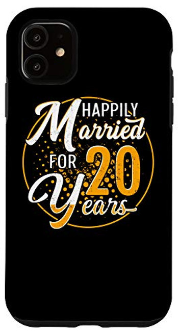 iPhone 11 20th 20 year Wedding Anniversary Gift Invite Husband Wife Case