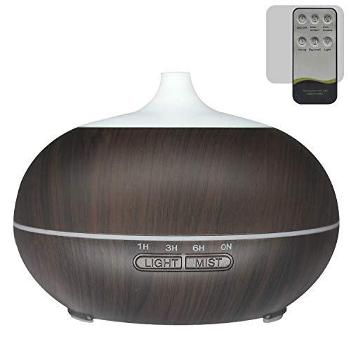 HOMHEAL Essential Oil Diffuser 550ml Oil Diffuser with 4 Timer 7 Color LED Lights Waterless Auto Shut-offr  Aromatherapy Diffuser with Auto Shut-Off F