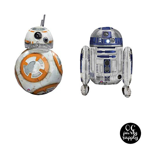 Star Wars BB8 and R2-D2 Balloon  Star Wars The Force Awakens Balloon  Star Wars Party Supplies  Party Decor  balloons