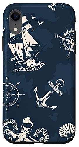 iPhone XR Case Sea Blue Anchor Boat Captain Phone Case Gift Boy Girl Case