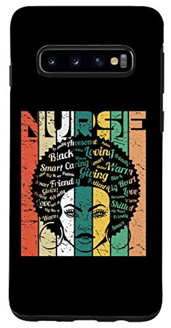 Galaxy S10 Black Woman Nurse Afro Retro Cool Black History Month Gift Case Galaxy S10 Black Woman Nurse Afro Retro Cool Black History Month Gift Case