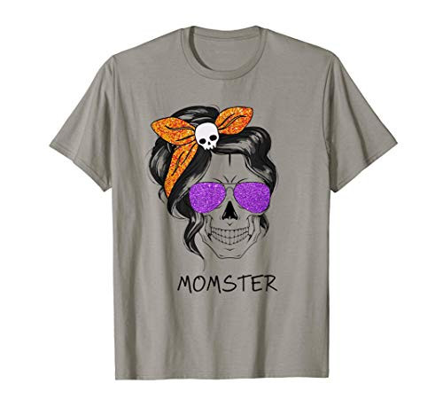 Momster Mom Skull Halloween Costume Gift Women Boys Kids T-Shirt