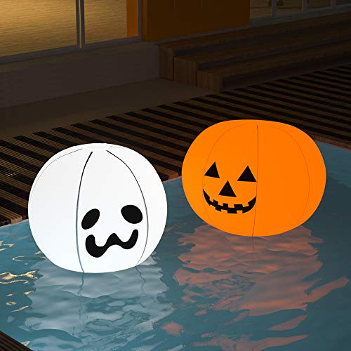 Floating Pool Lights - Pack of 2 Battery Powered Color Changing Balls - Float or Hang in Pool Garden Backyard Pond Party Decorations - Inflatable Wate