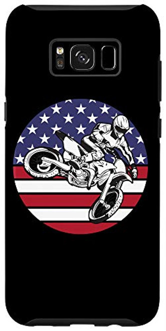 Galaxy S8- Dirt Bike Motorcycle American Flag USA Patriotic Rider Case Galaxy S8- Dirt Bike Motorcycle American Flag USA Patriotic Rider Case