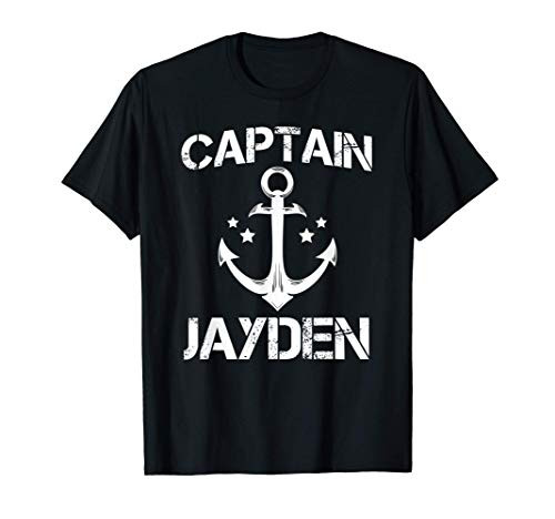 CAPTAIN JAYDEN Funny Birthday Personalized Name Boat Gift T-Shirt